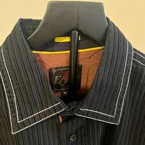 Black Men's Casual Button Down Shirt